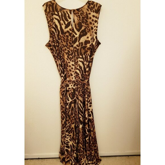 Coldesina Animal Print Relaxed Fit Wide Leg Jumpsuit Pockets 2x/3x EUC - Picture 6 of 9